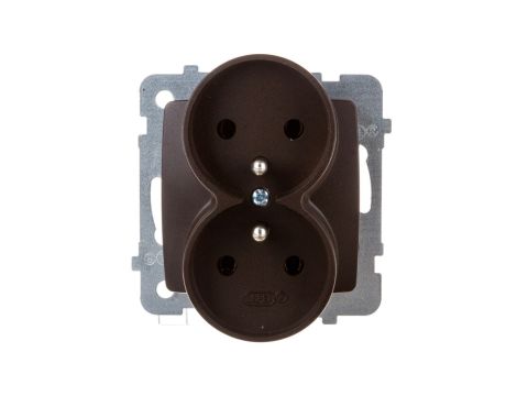 KARO Gniazdo podwójne z/u czekoladowy metalik GP-2SRZ/m/40