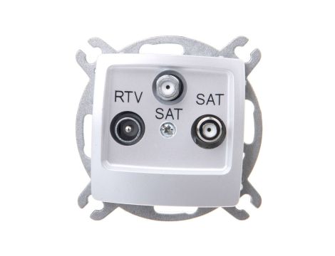 KARO Gniazdo antenowe RTV-SAT-SAT srebrny perłowy GPA-S2S/m/43