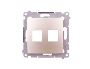 Simon 54 Pokrywa gniazda teleinformatycznego podwójnego 2xRJ Keystone płaska złoty mat DKP2.01/44