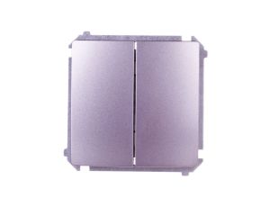 Simon Basic Przycisk podwójny zwierny, szybkozłącza, stal inox BMP2.01/21