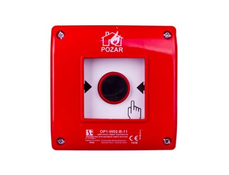 Przycisk ppoż. podtynkowy 1Z 1R czerwony OP1-W02-B11