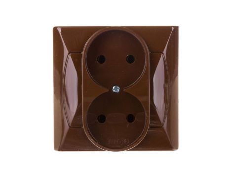 AKCENT Gniazdo podwójne b/u brązowe GP-2A/24