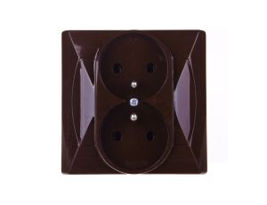 AKCENT Gniazdo podwójne z/u brązowe GP-2AZ/24