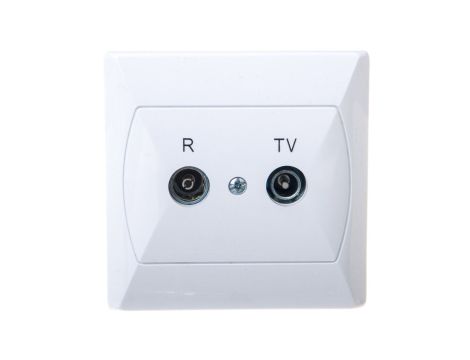 AKCENT Gniazdo antenowe RTV przelotowe 10dB białe GPA-10AP/00