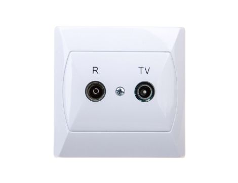 AKCENT Gniazdo antenowe RTV przelotowe 14dB białe GPA-14AP/00