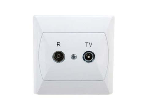 AKCENT Gniazdo antenowe RTV końcowe 2,5-3dB białe GPA-AK/00