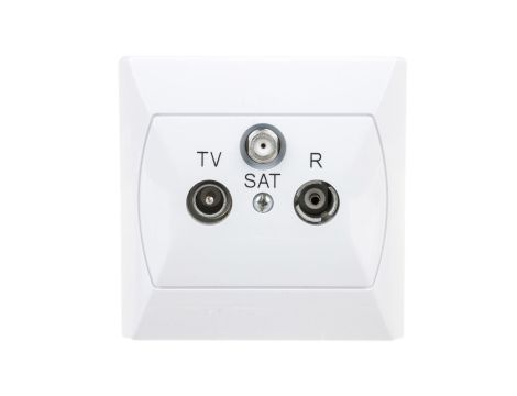 AKCENT Gniazdo antenowe RTV-SAT końcowe białe GPA-AS/00