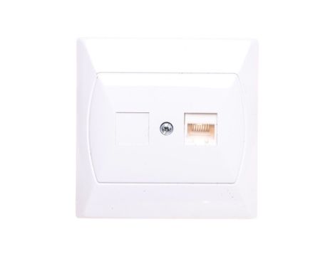 AKCENT Gniazdo komputerowe pojedyncze RJ45 kat.5e FOREX białe GPK-1A/F/00