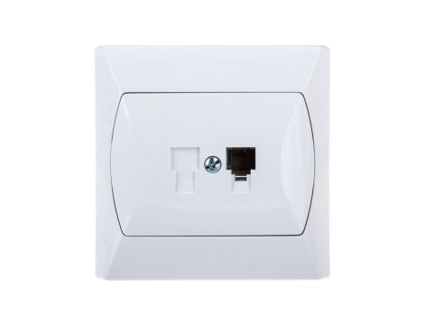 AKCENT Gniazdo telefoniczne pojedyncze RJ11 białe GPT-1A/00