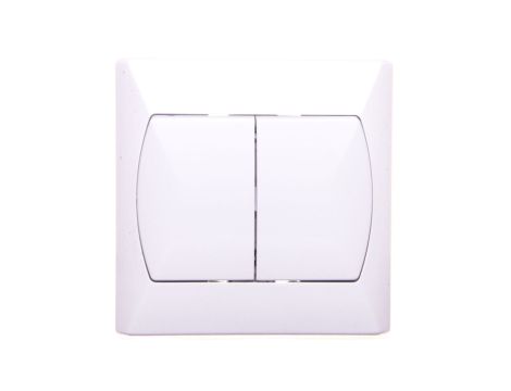 AKCENT Łącznik schodowy podwójny z podświetleniem biały ŁP-10AS/00