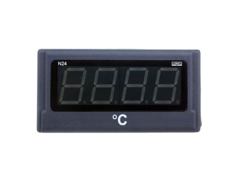 Miernik cyfrowy 4 cyfr wejście temperaturowe Pt100 -50-400st.C zasilanie 230V AC atest KJ poska/angielska N24 T210100M1