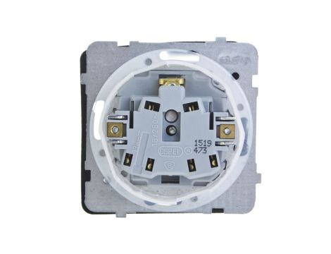 KARO Gniazdo bryzgoszczelne z/u IP44 klapka przezroczysta srebrny perłowy GPH-1SZ/m/43/d