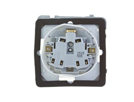 KARO Gniazdo bryzgoszczelne z/u IP44 klapka przezroczysta ecru perłowy GPH-1SZ/m/42/d