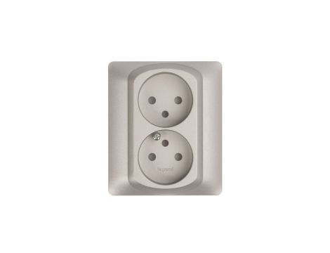 SISTENA LIFE Plakietka gniazda podwójnego metalic 771335