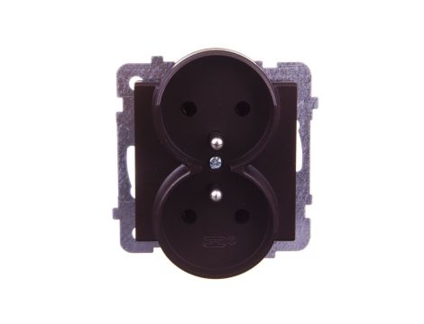 SONATA Gniazdo podwójne z/u czekoladowy metalik GP-2RRZ/m/40