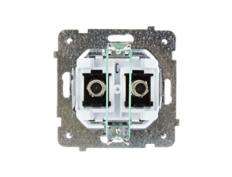 SONATA Gniazdo antenowe podwójne typu F srebro mat GPA-2RF/m/38