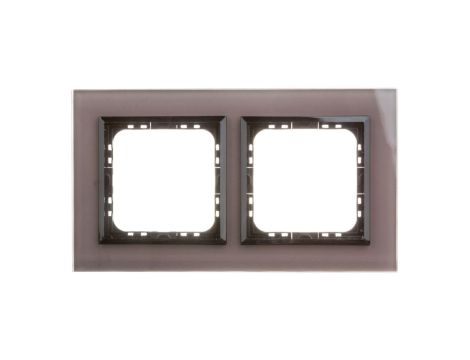 SONATA Ramka podwójna szare szkło / czarna R-2RGC/41/25