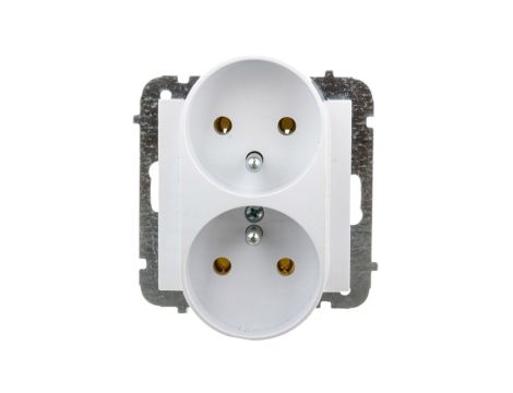 Sentia Gniazdo podwójne z/u 16A IP20 białe 1443-10