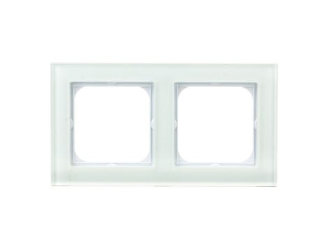 SONATA Ramka podwójna białe szkło R-2RG/31