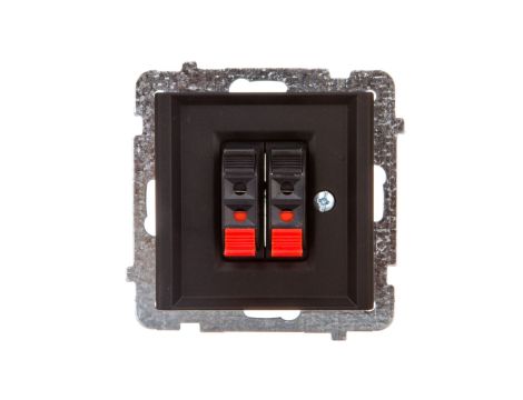 SONATA Gniazdo głośnikowe podwójne czarny metalik GG-2R/m/33