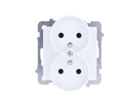AS Gniazdo podwójne z/u białe GP-2GRZ/m/00