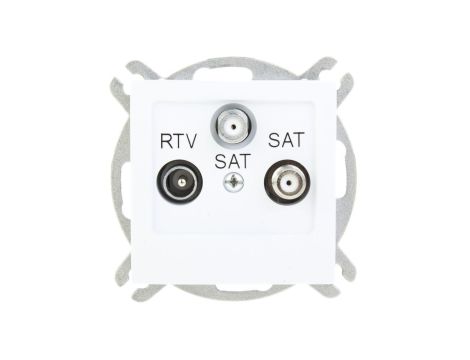 AS Gniazdo antenowe RTV-SAT-SAT białe GPA-G2S/m/00