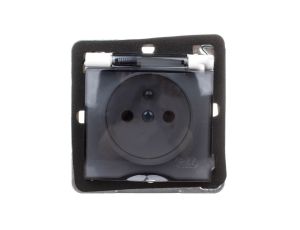 IMPRESJA Gniazdo bryzgoszczelne z/u IP44 klapka przezroczysta ecrue GPH-1YZ/m/27/d