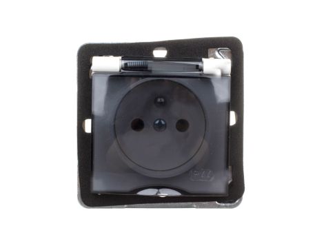 IMPRESJA Gniazdo bryzgoszczelne z/u IP44 klapka przezroczysta ecrue GPH-1YZ/m/27/d