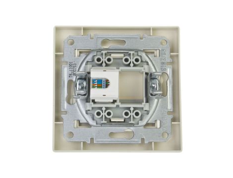 Gniazdo komputerowe Asfora pojedyncze RJ45 kat.5e kremowe z ramką EPH4300123
