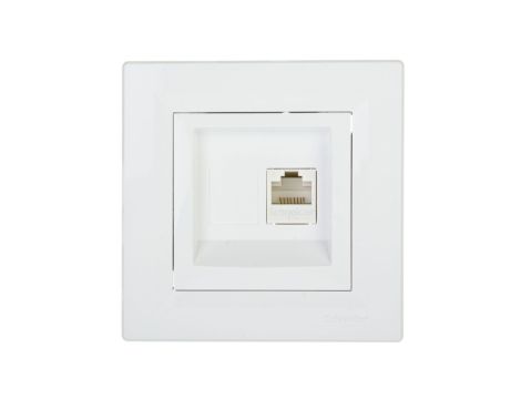 Gniazdo komputerowe Asfora pojedyncze RJ45 kat.6 białe z ramką EPH4700121