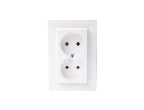 Gniazdo podwójne Asfora b/u białe z ramką EPH9700221