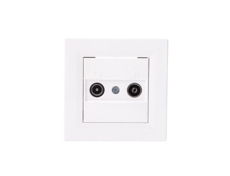 Gniazdo antenowe Asfora RTV końcowe 1dB białe z ramką EPH3300121