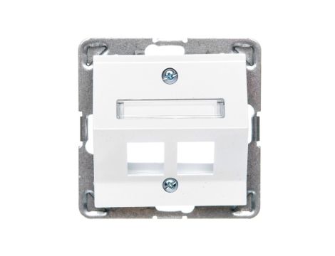 IMPRESJA Obudowa gniazda komputerowego podwójnego skośna biała GPK-2YS/p/00