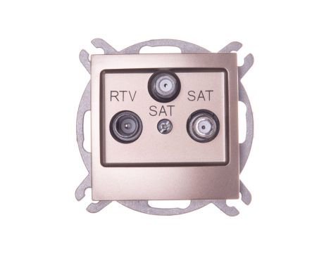 IMPRESJA Gniazdo antenowe RTV-SAT-SAT złoty metalik GPA-Y2S/m/28