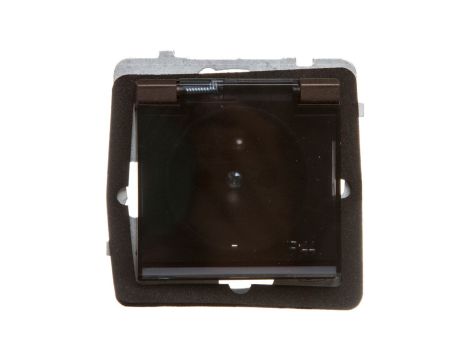 SONATA Gniazdo bryzgoszczelne z/u IP44 klapka przezroczysta czekoladowy metalik GPH-1RZ/m/40/d