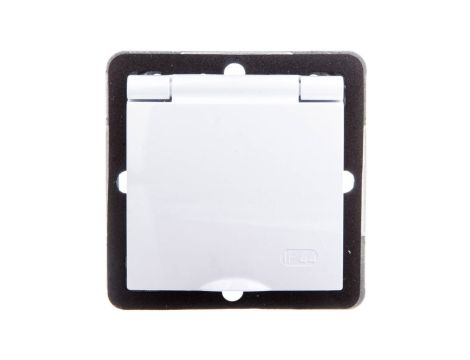 IMPRESJA Gniazdo bryzgoszczelne z/u IP44 z przesłonami klapka biała GPH-1YZP/m/00/w