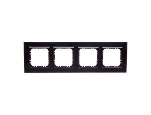 SONATA Ramka poczwórna czarne szkło / czarny R-4RGC/32/25