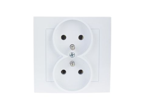 AS Gniazdo podwójne z/u białe GP-2GZ/00