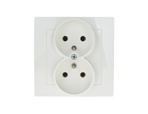 AS Gniazdo podwójne z/u ecru GP-2GZ/27