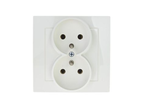 AS Gniazdo podwójne z/u ecru GP-2GZ/27