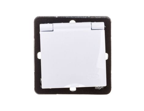 IMPRESJA Gniazdo bryzgoszczelne z/u IP44 klapka biała GPH-1YZ/m/00/w