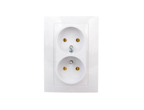 CARLA Gniazdo podwójne z/u białe 1735-00