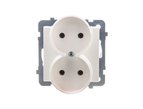 SONATA Gniazdo podwójne b/u ecru GP-2RR/m/27