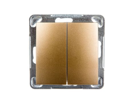 IMPRESJA Przycisk podwójny zwierny złoty metalik ŁP-17Y/m/28