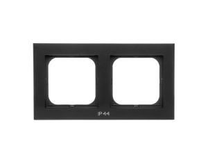 SONATA Ramka podwójna do łączników IP44 czarny metalik RH-2R/33
