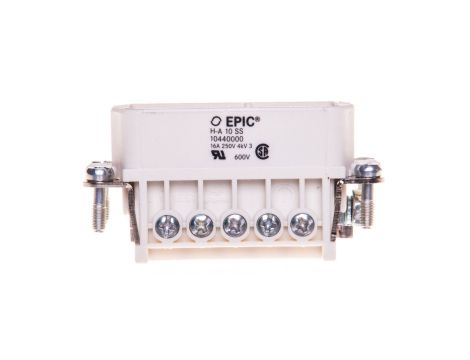 Wkład złącza 10P+PE męski 16A 250V EPIC H-A 10 SS 10440000
