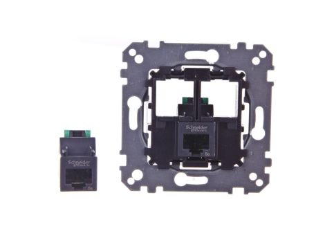 Merten System M Gniazdo komputerowe podwójne RJ45 kat.5e UTP mechanizm MTN4575-0002