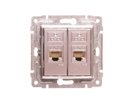 VENA Gniazdo komputerowe podwójne 2xRJ45 kat.5e nieekranowane aluminium 514067