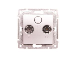 VENA Gniazdo antenowe RTV przelotowe 8dB aluminium 514074