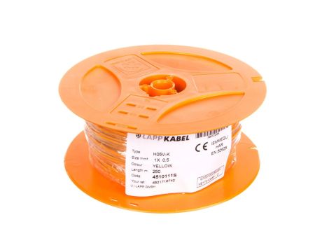 Przewód instalacyjny H05V-K 0,5 żółty 4510111S /250m/